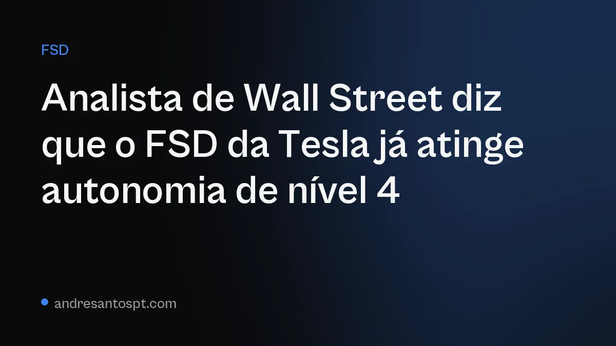 Analista de Wall Street diz que o FSD da Tesla já atinge autonomia de nível 4