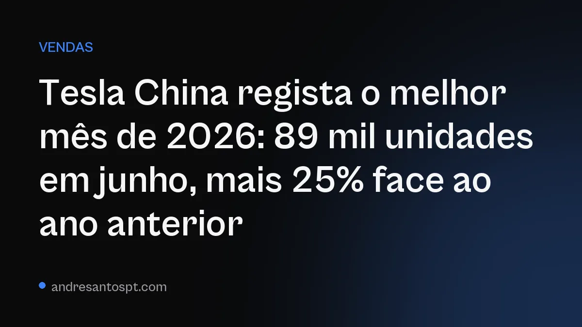 Tesla China regista o melhor mês de 2026: 89 mil unidades em junho, mais 25% face ao ano anterior