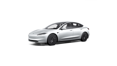 Model 3 Tração traseira em branco pérola com jantes 18" Prismata