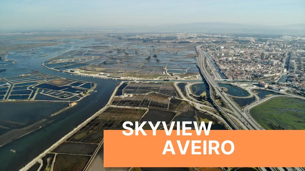 Miniatura do vídeo: Aveiro vista do céu: skyview da Veneza de Portugal