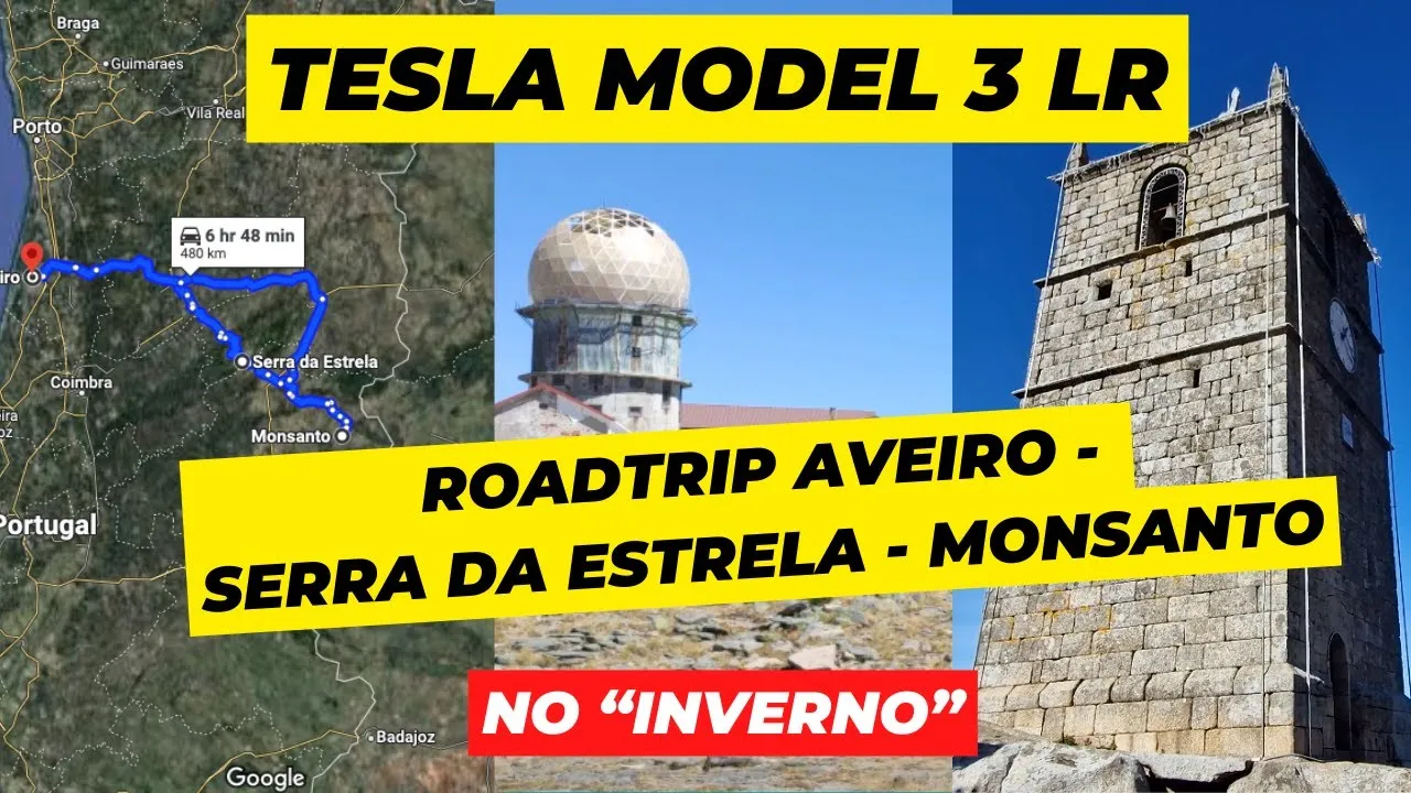 Miniatura do vídeo: Road trip Tesla Model 3: Aveiro à Serra da Estrela e Monsanto