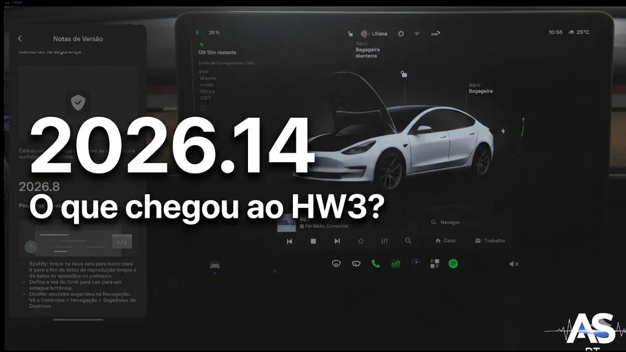 Miniatura do vídeo: Tesla 2026.14.3 no Model 3 HW3: o que chegou (e o que ficou de fora)