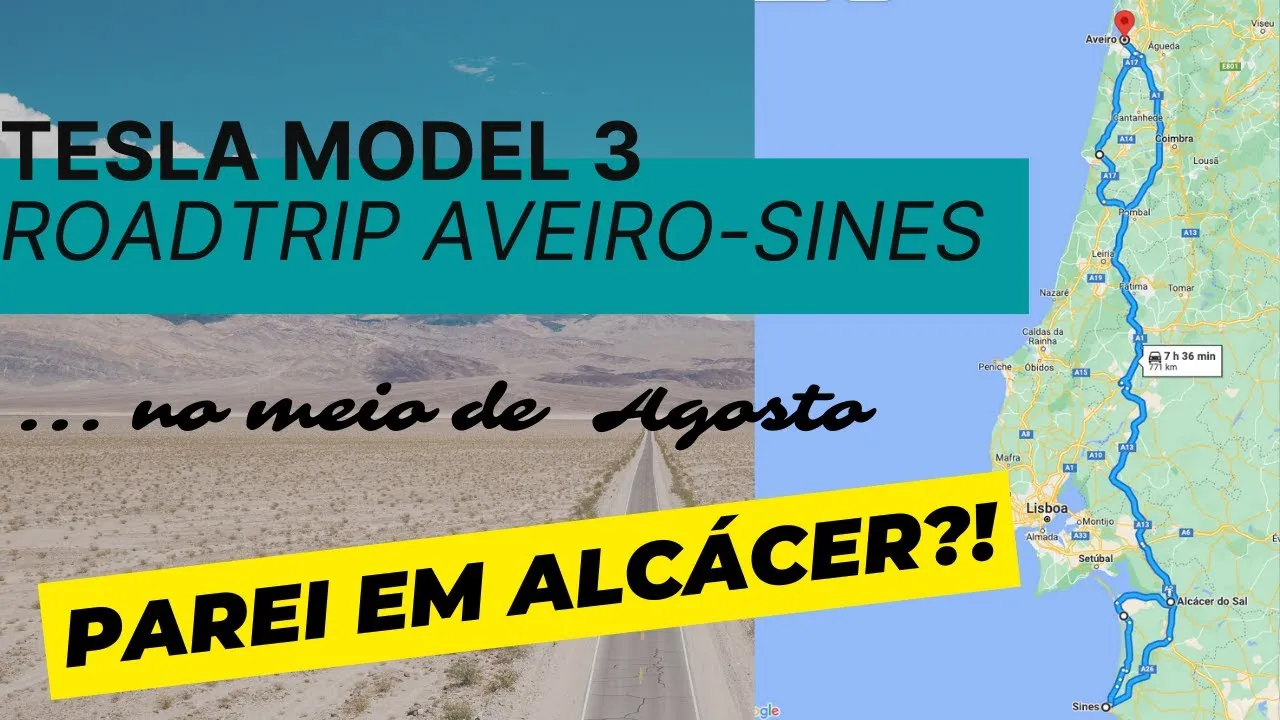Miniatura do vídeo: Roadtrip Aveiro-Sines: 932 km com Tesla Model 3 Long Range