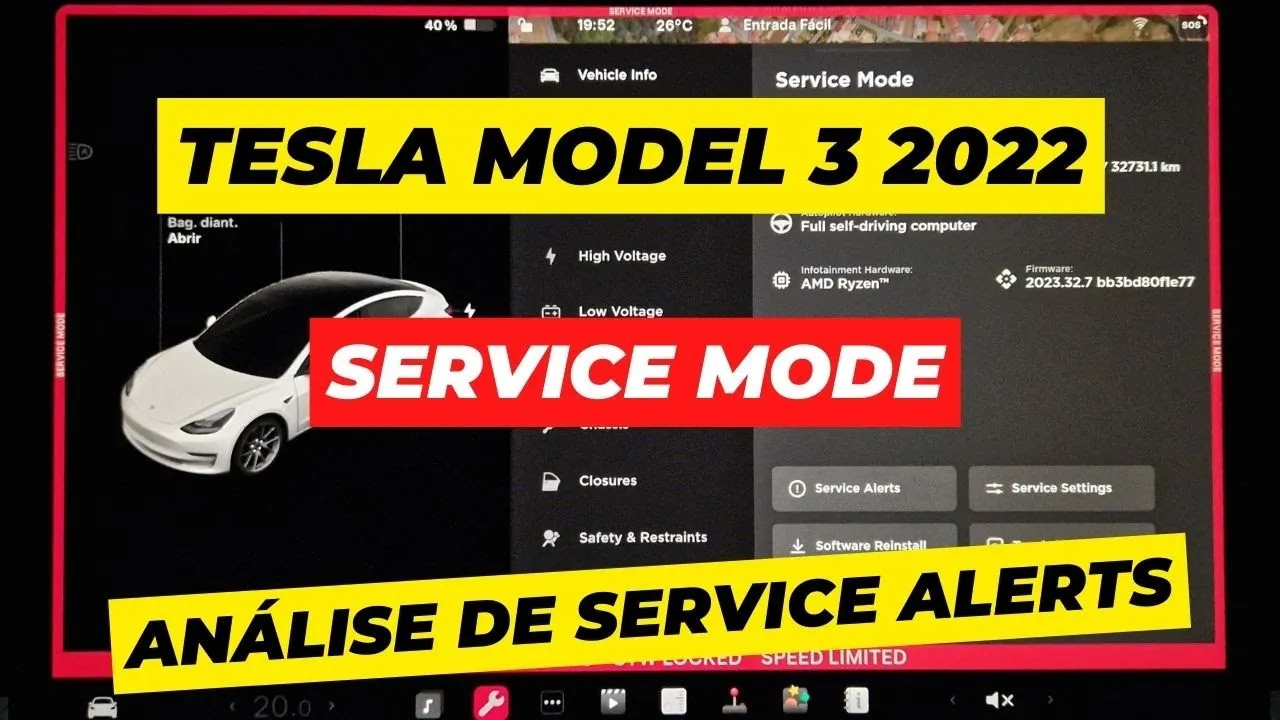 Miniatura do vídeo: Menu de serviço do Tesla Model 3: como aceder e ler os logs