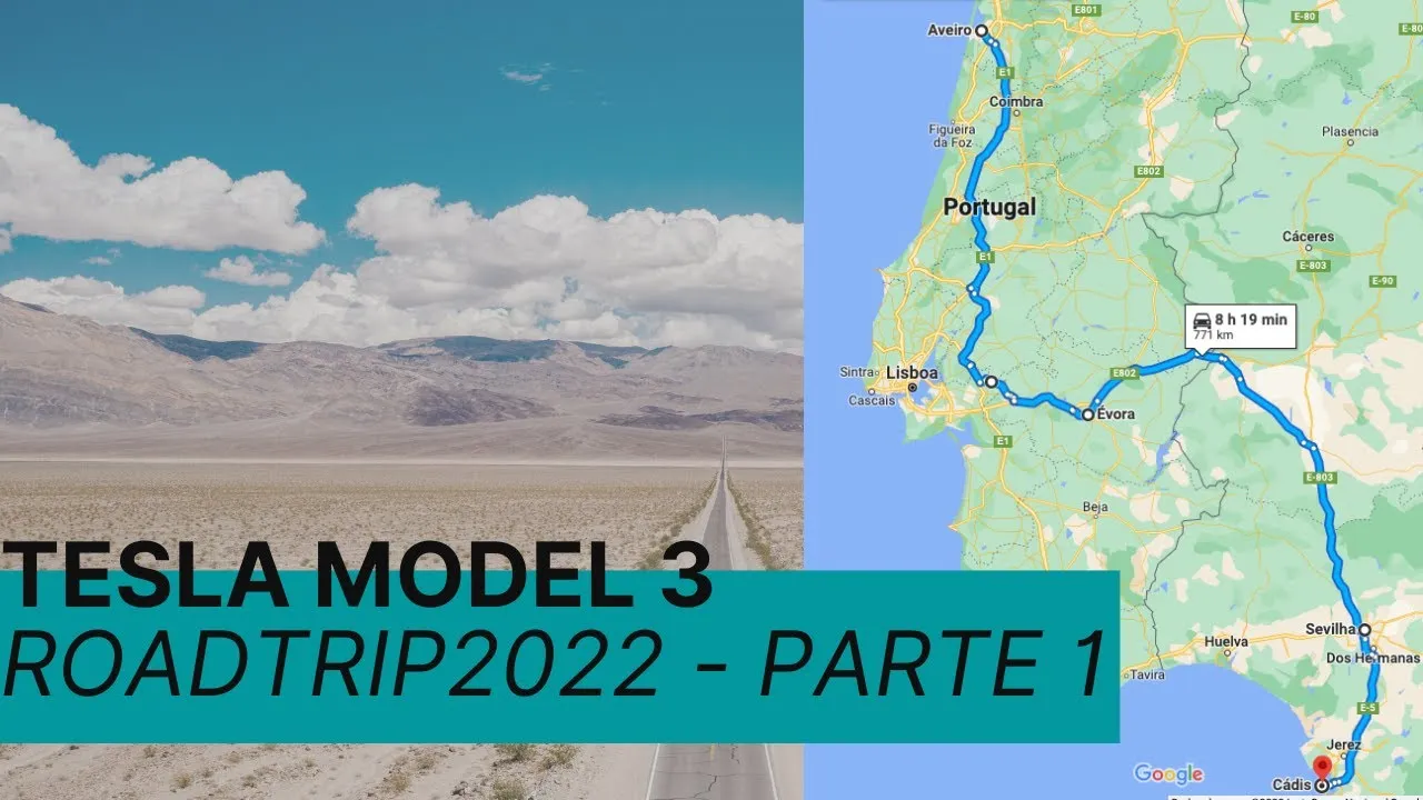 Miniatura do vídeo: Roadtrip Portugal-Espanha de Tesla Model 3: Lisboa, Évora, Sevilha e Cádiz