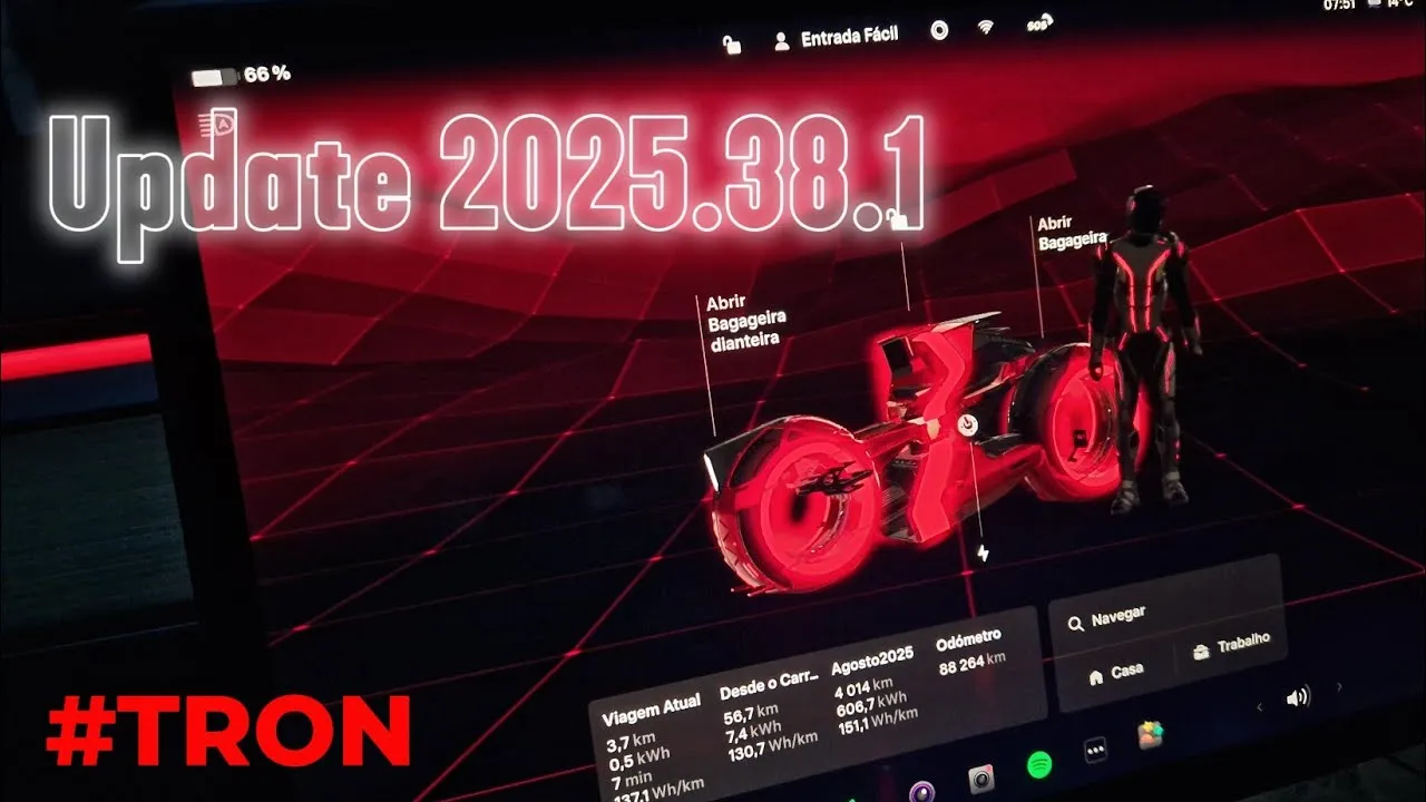 Miniatura do vídeo: Tesla 2025.38.1: o que mudou além do tema Tron
